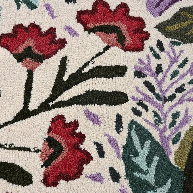 Hand-Tufted Floral Area Rug - Colorful Garden Design with Beautiful Flower Patterns - Modern Style Premium Carpet for Living Room & Bedroom or Kitchen (5' Round)