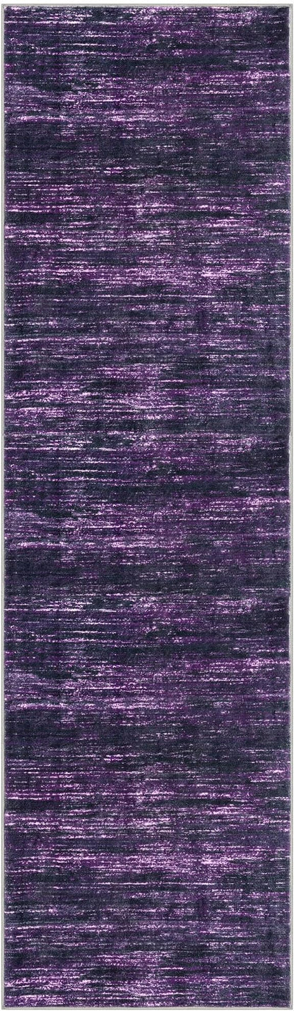 2x7 Modern Abstract Runner Rug for Hallways, Purple White Super Soft Hallway Decor Kitchen Rugs with Non-Slip, Non-Shedding Washable Rug for Hallways Entryway Bedroom Indoor