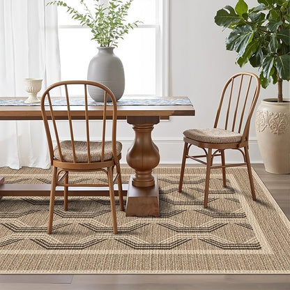 LUMI 5x8 Washable Area Rug for Living Room, Ultra Soft Modern Abstract Rugs Non Slip with Rubber Backing, Low Profile, High Traffic, Stain Resistant Carpets, Ideal for Bedroom, Dining Room, Indoor