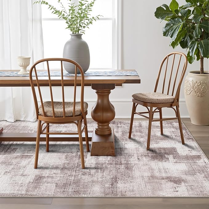 LUMI 5x8 Washable Area Rug for Living Room, Ultra Soft Modern Abstract Rugs Non Slip with Rubber Backing, Low Profile, High Traffic, Stain Resistant Carpets, Ideal for Bedroom, Dining Room, Indoor