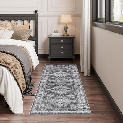 Dripex Tribal Washable Runner Rug-2x5 Non-Slip Non-Shedding Runners for Hallways Stain Resistant Kitchen Mat Laundry Entryway Carpet Runner for Doorway Entrance Bedroom Living Room Decor