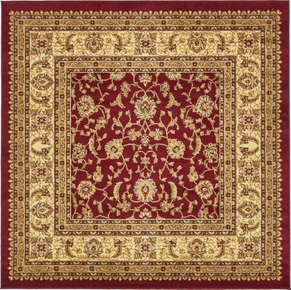 Unique Loom Voyage Collection Traditional Oriental Classic Intricate Design Area Rug (6' 0 x 6' 0 Square, Terracotta/Ivory)