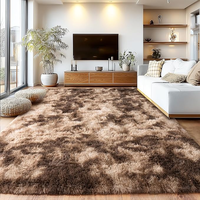 Area Rug for Living Room, Furry Carpet for Teen, Shaggy Rug for Nursery Room, Fuzzy Plush Rug for Dorm 6x9 Feet