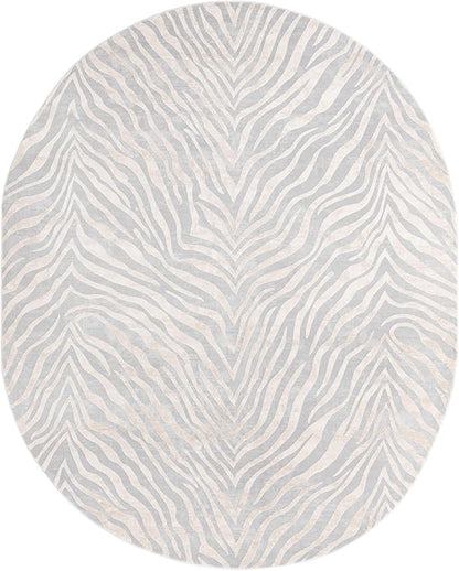 Unique Loom Finsbury Collection Area Rug - Meghan (7' 10" x 10' Oval, Gray and Ivory)