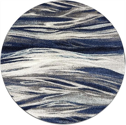 Keen Home Design Area Rugs - 5ft Round Non-Shedding, Abstract Rugs for Kitchen, Living Room, Bedroom, Dining Room, Entryway - Size: 5'3" Square, Multi