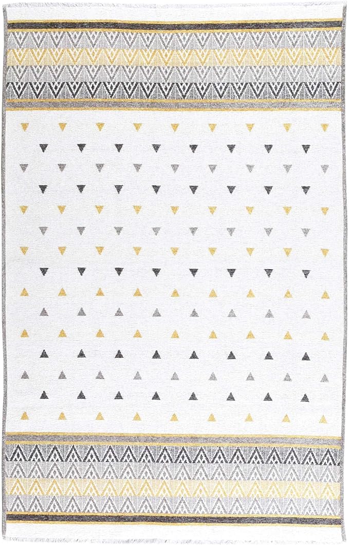 Alfa Rich 3x10 Gold Gray Off White Washable Area Rugs for Living Room Hallway Kitchen Decor Runner