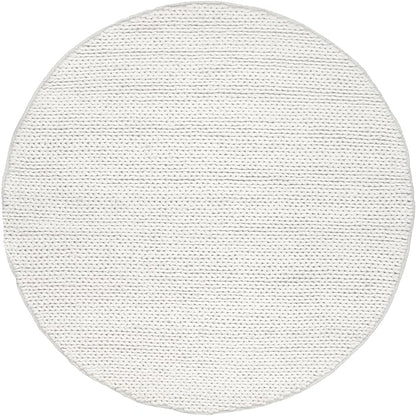 Nuloom Penelope Off-White/Ivory, 4' Round, Hand-Braided, Wool & Cotton, Soft and Textured, High Traffic, Stain Resistant, Easy Clean, Durable Area Rug for Bedroom, Living Room, Dining, Entryway
