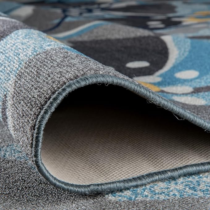 Rugshop Gray Large Floral Non-Slip Area Rug Fade Resistant for Hallway, Entryway and Kitchen, 2'7" x 4'