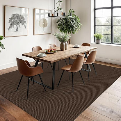 Braided Area Rug 6x9 Ft Washable Rugs for Living Room Non Slip Bedroom Rugs Boho Dining Room Rug Cotton Living Room Woven Floor Carpet for Nursery Playroom, Brown