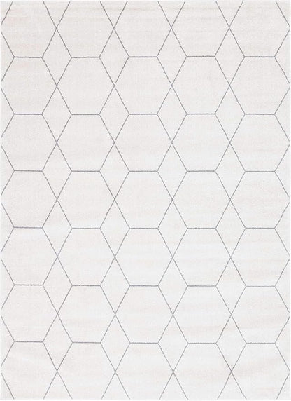 Unique Loom Trellis Frieze Collection Area Rug - Geometric (8' x 11', Ivory/ Gray)