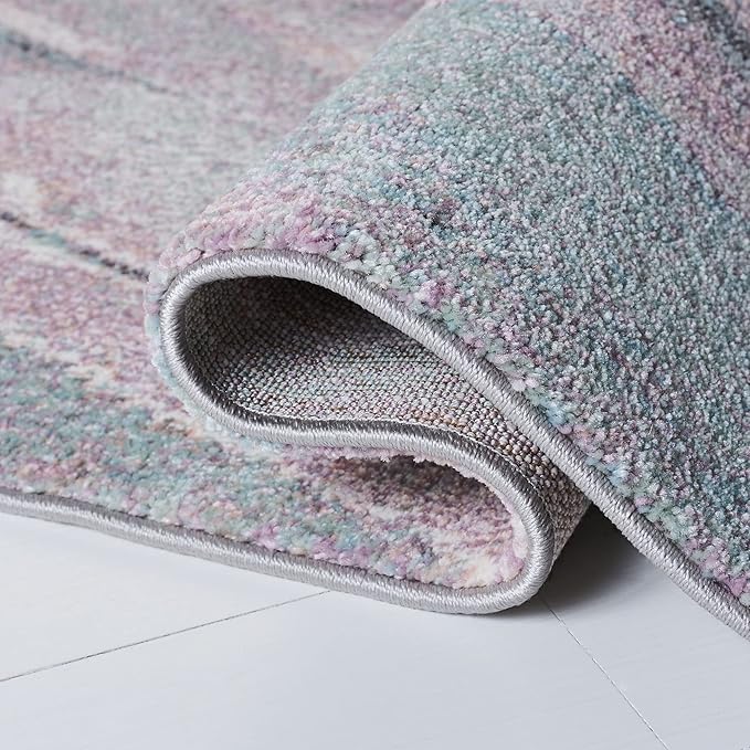 SAFAVIEH Glacier Collection Area Rug - 9' x 12', Pink & Blue, Modern Abstract Design, Non-Shedding & Easy Care, Ideal for High Traffic Areas in Living Room, Bedroom (GLA126U)