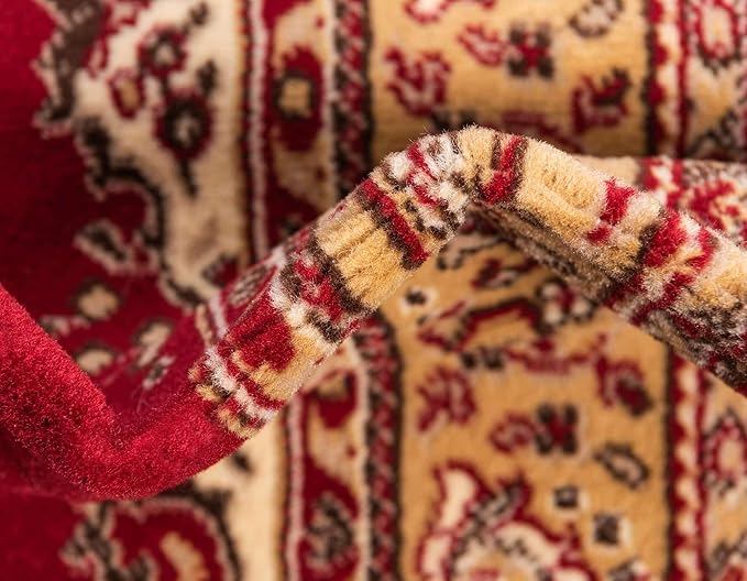 Unique Loom Reza Collection Traditional Persian Style Area Rug, 4 x 6 ft, Burgundy/Ivory