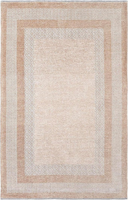 Alfa Rich 3x5 Beige Cream Washable Area Rugs for Living Room Bedroom Kitchen Dining Cotton Runner