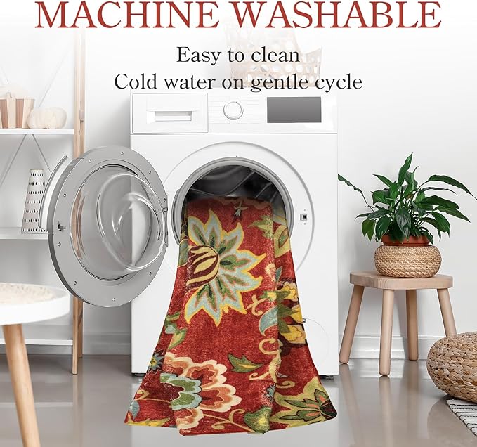 Lahome Floral Runner RugWashable Kitchen Hallway Runner Rug