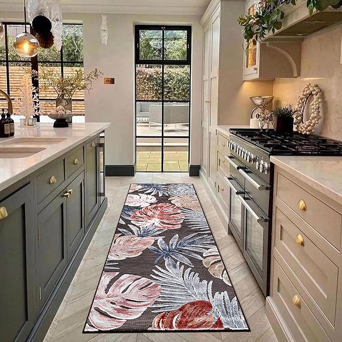 CAMILSON Runner Outdoor Rugs Oriental Retro Traditional Floral Medallion Area Rug 2x7 Non-Shedding Stain Resistant Indoor Carpet for Bathroom Hallway Kitchen Office (2 x 7 / Brown)