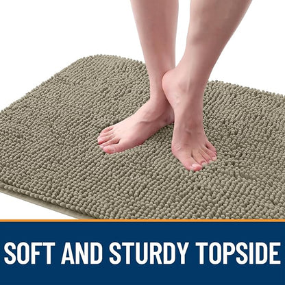OLANLY Dog Door Mat for Muddy Paws 30x20, Absorbs Moisture and Dirt, Absorbent Non-Slip Washable Doormat, Quick Dry Chenille Mud Mat, Entry Indoor Entryway Carpet for Inside Floor, Warm Taupe