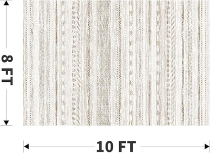 8x10 Area Rugs for Living Room Machine Washable Rug Distressed Indoor Carpet Neutral Moroccan Boho Rug Ultra Soft Area Rug for Bedroom Dining Room Playroom Office, Light Brown
