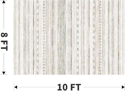 8x10 Area Rugs for Living Room Machine Washable Rug Distressed Indoor Carpet Neutral Moroccan Boho Rug Ultra Soft Area Rug for Bedroom Dining Room Playroom Office, Light Brown