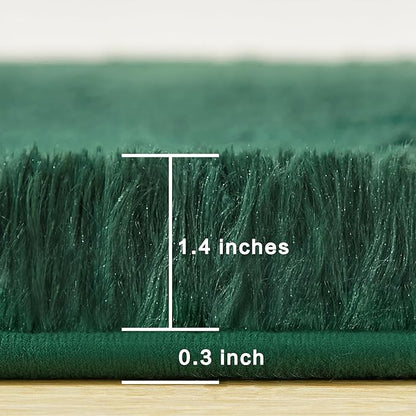 Andency 6x9 Area Rugs Emerald Green,Large Shag Fluffy Soft Shaggy Rugs for Living Room Bedroom, Non-Slip Thick Plush Carpet for Kids Girls and Boys, Dorm Nursery Home Decor Aesthetic