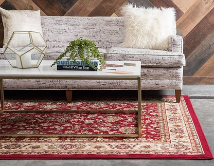 Unique Loom Sialk Hill Collection Area Rug - Washington (2' 2" x 3' 1" Rectangle Burgundy/Cream)