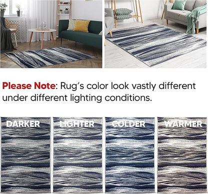 Keen Home Design Area Rugs - 5x8 Non-Shedding, Abstract Rugs for Kitchen, Living Room, Bedroom, Dining Room, Entryway - Size: 5'3" x 7'7", Multi