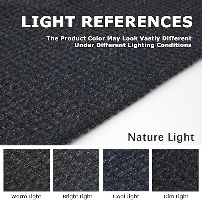 KOZYFLY Runners for Hallways 2x5 ft Washable Kitchen Runner Non Slip Rubber Backed Hall Runners Cotton Entryway Runner Rugs Floor Carpet for Indoor Backdoor Bedroom Kitchen, Black/Dark Grey
