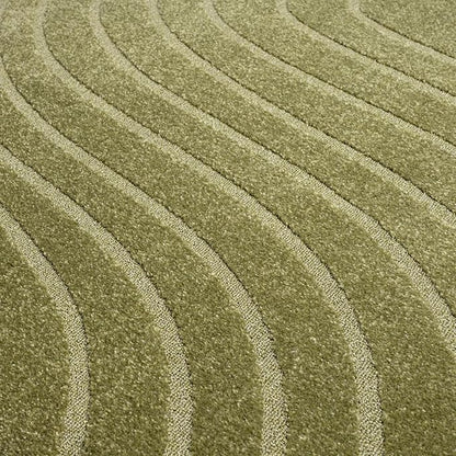 LUXE WEAVERS Modern Geometric Wave Green 2x3 Area Rug, Contemporary Stain Resistant Carpet