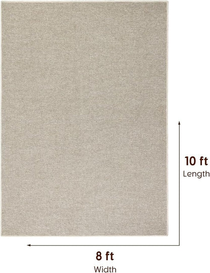 LBRO2M Easy Jute Solid Area Rug 8X10 Washable Rugs for Living Room Bedroom Natural Jute Indoor Outdoor Carpet Durable, Solid Non Shedding Eco Friendly (8X10 Gray)