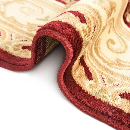 Unique Loom Versailles Collection Traditional Classic Floral Motif Area Rug (7' 11 x 7' 11 Octagon, Burgundy/Ivory)