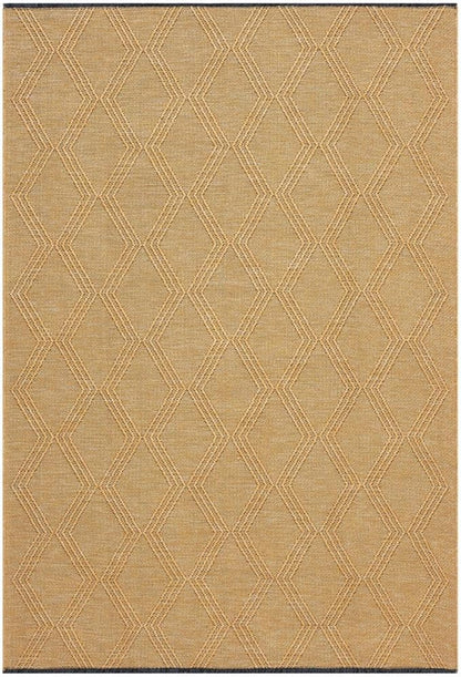 LUXE WEAVERS Modern Farmhouse Yellow 5x7 Washable Area Rug, Anti-Slip Diamond Pattern Carpet