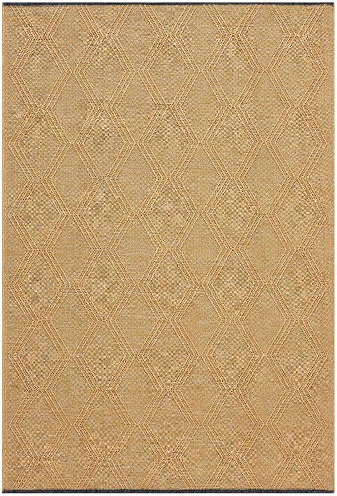 LUXE WEAVERS Modern Farmhouse Yellow 6x9 Washable Area Rug, Anti-Slip Diamond Pattern Carpet