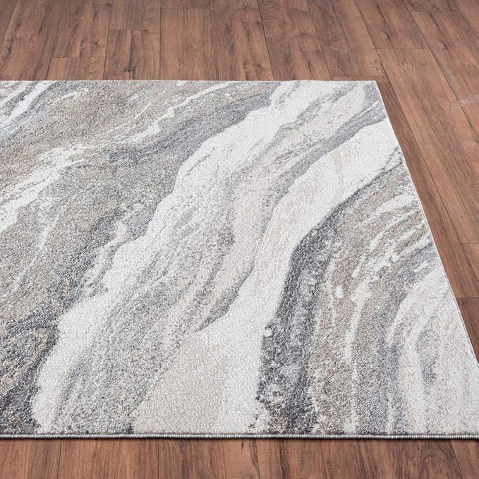 LUXE WEAVERS Lagos Collection 7983 Grey 2x3 Art Deco Area Rug