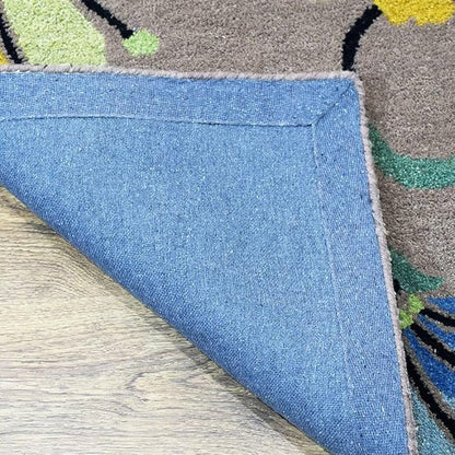 Hand Tufted Wool ECO-Friendly Area Rugs - 2'6''x10', Runner Shape, Camel, Floral Modern Design, High Pile Thick Handmade Anti Skid Area Rugs for Living Room, Bed Room (K00219)