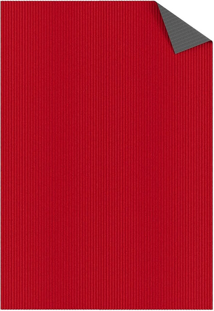 Ottomanson 6'6" x 15' Hallway Runner with Scraper Pile Extra Durable Non-Slip Rug Mat for Indoor & Outdoor Use - Ideal for Kitchen, Entryway, Patio & Garage - High-Traffic Carpet, Red