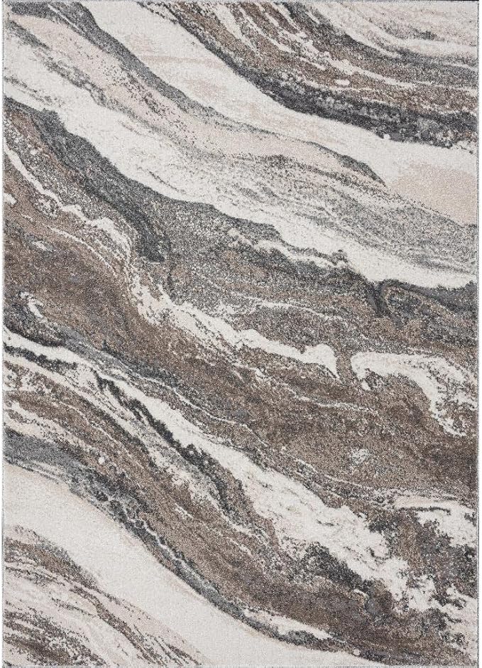LUXE WEAVERS Lagos Collection 7983 Grey 9x12 Art Deco Area Rug