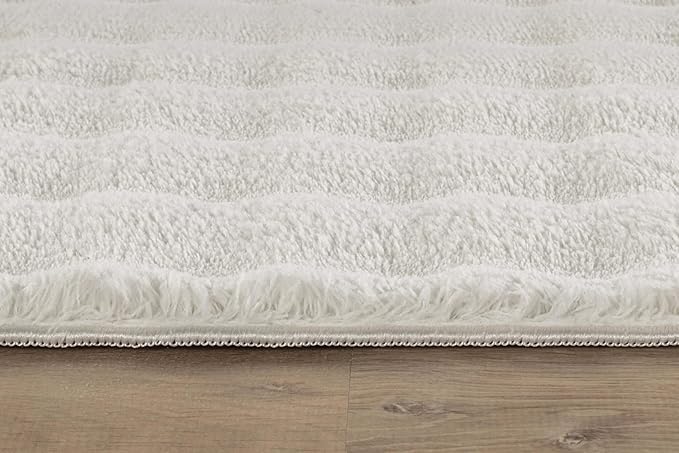 CAMILSON Modern White Non Slip Runner Rug 2x7 Ultra Soft High Pile Kitchen Rugs Non Skid Rubber Backing Durable & Easy to Clean Carpet for Entryway Bathroom Indoor Use (2 x 7 White)