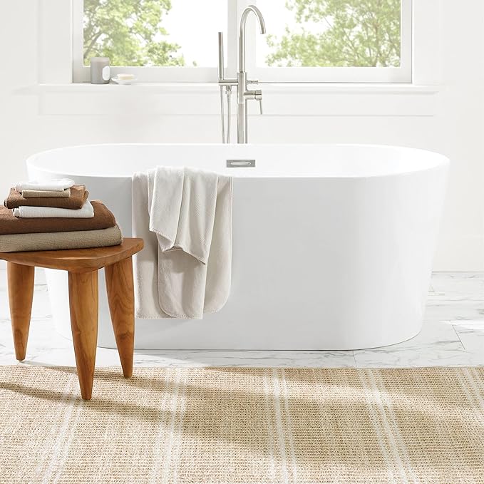 Dash and Albert Arbor Machine Washable Area Rug - 2' x 3' Neutral Stripe Washable Accent Rug Stain-Resistant, Anti-Slip, High Traffic Kitchen, Hallway, Mudroom
