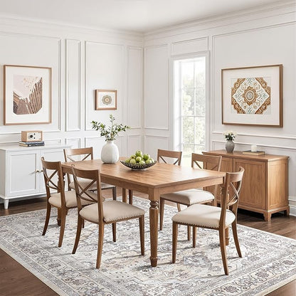 12x15 Area Rug Living Room: Washable Boho Large Neutral Vintage Soft Rugs Stain Resistant Farmhouse Non-Slip Indoor Floor Carpet for Bedroom Nursery Kids Office Dining Room- Ivory Gray