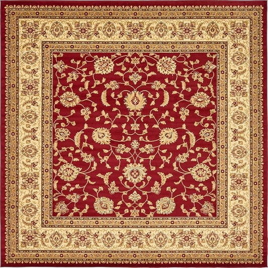 Unique Loom Voyage Collection Traditional Oriental Classic Intricate Design Area Rug (10' 0 x 10' 0 Square, Red/Gold)