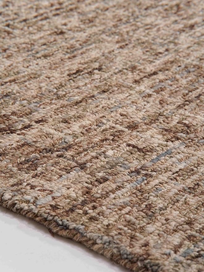 Rugsotic Carpets Hand Tufted Wool ECO-Friendly Area Rugs - 8'x10', Rectangle Shape, Beige & Brown, Solid Plain Design, High Pile Thick Handmade Area Rugs for Living Room, Bed Room (KWC111)