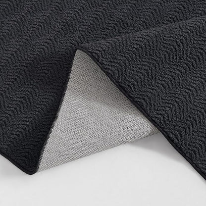 Faux Cashmere Area Rug - 5x7 Modern Low Pile Non-Slip Carpet for Living Room Bedroom, Dark Gray