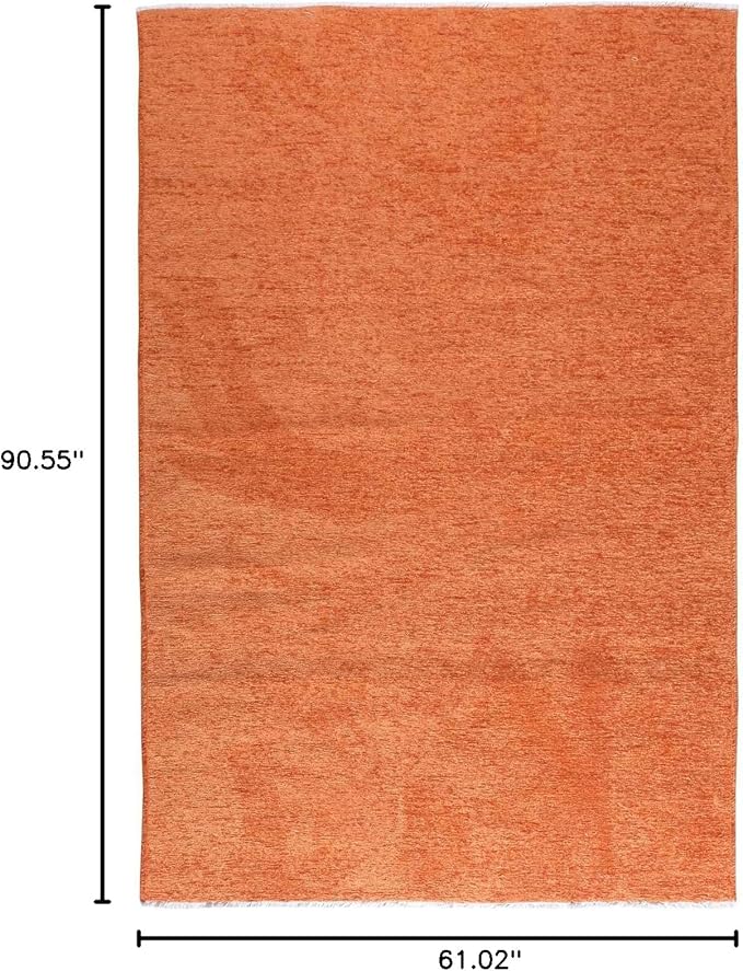 Alfa Rich 5x8 Burnt Orange Washable Area Rugs for Living Room Bedroom Kitchen Cotton Solid Decor Rug