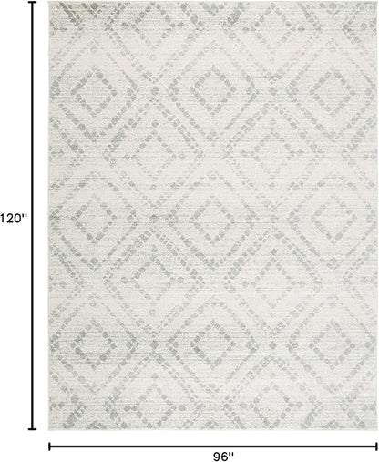 SAFAVIEH Area Rug 8x10 - Adirondack Collection - Large - Ivory & Green, Geometric Trellis Pattern, Non-Shedding & Easy Cleaning, Ideal for Living Room, Bedroom, Office, Dining Space (ADR131X)