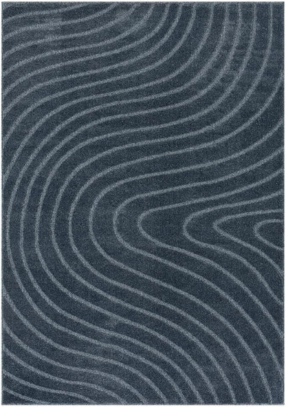 LUXE WEAVERS Modern Geometric Wave Blue 2x3 Area Rug