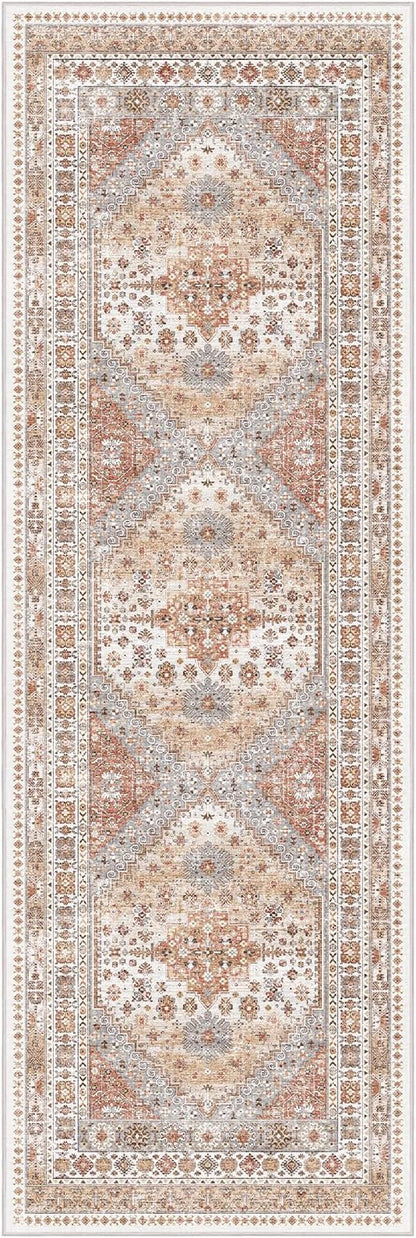 zesthome Washable Runner Rug 2.5x8 - Stain Resistant Entryway Rugs, Ultra-Thin Kitchen Rug, Anti Slip Backing Runner Rugs for Entrance Laundry Room Indoor Hallway (Orange,2.5'x8')