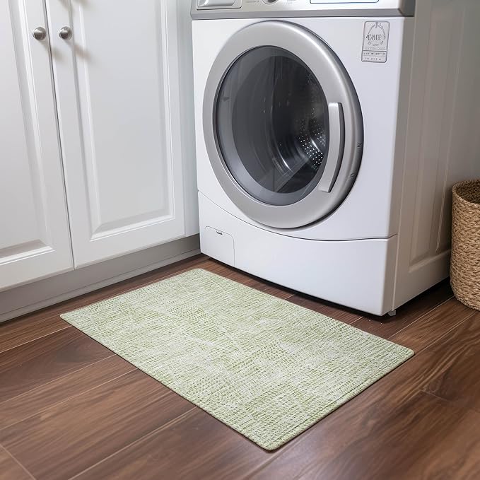 Addison Rugs Chantille ACN591 Aloe 1'8" x 2'6" Indoor Outdoor Area Rug, Easy Clean, Machine Washable, Non Shedding, Bedroom, Living Room, Dining Room, Kitchen, Patio Rug