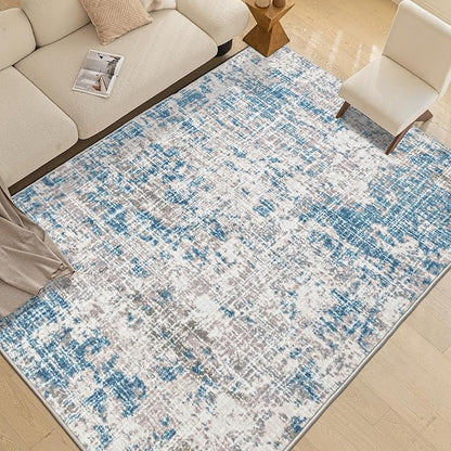 ILANGO 8x10 Area Rug for Living Room Bedroom Washable Modern Rugs 8' x 10' with Non Slip Backing High Traffic Indoor Carpet for Dining Room Dorm Non-Shedding & Fade Resistant Modern