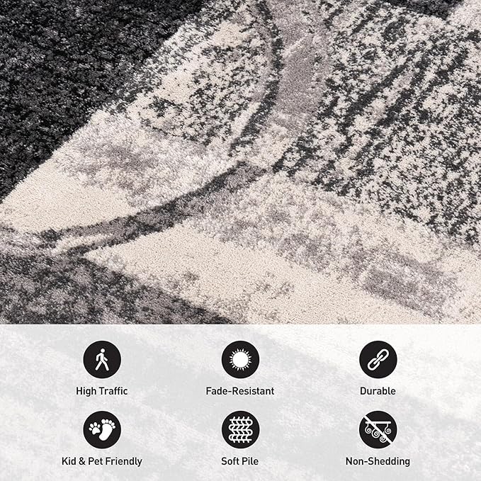 Rugshop Contemporary Circle Design Area Rug, Non-Shedding Carpet for Living Room, Dining Room, or Office, Cream, 10' x 14'