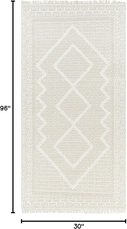 Mark&Day Wool Rugs, 2x8 Nishnabotny Cottage Medium Beige Runner Area Rug, Beige Carpet for Hallway, Kitchen, Bedroom or Living Room (2'6" x 8' Runner)