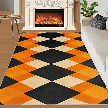 6x8 Geometric Classroom Rugs - Diamond Shape Pattern Playroom Rug, Modern Minimalism Carpet Area Rug for Girls Bedroom Kids Room Basement Office Classroom